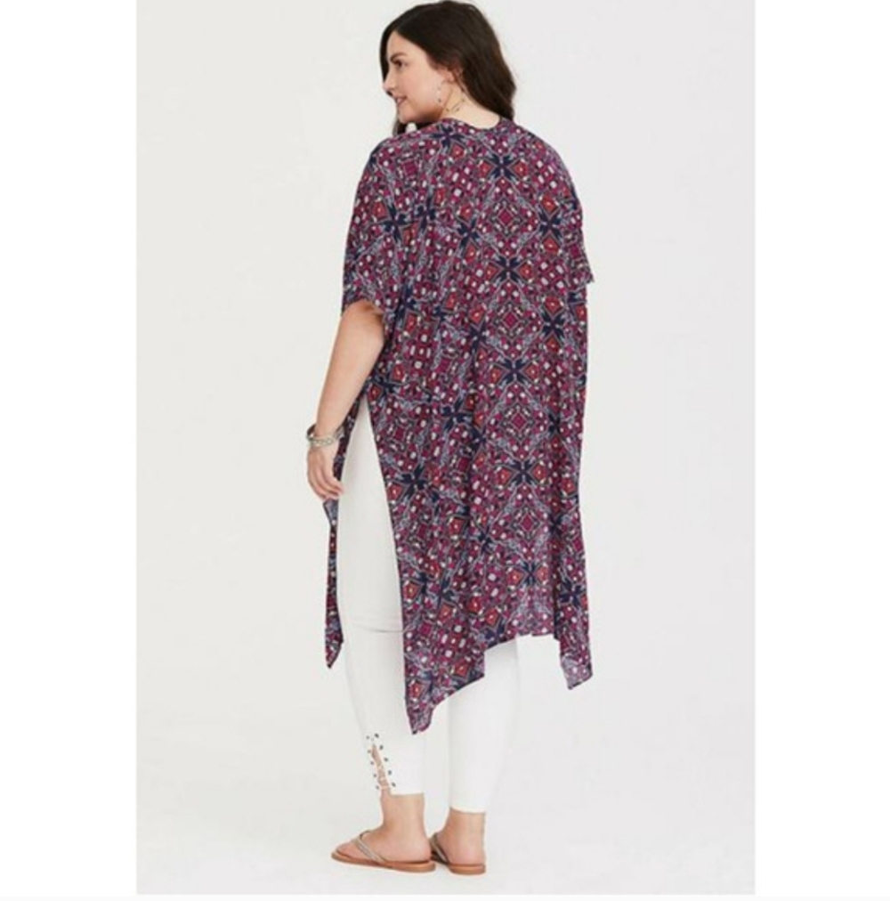 Torrid Kimono Gauze Long Cardigan Size 1/2 - Picture 2 of 7